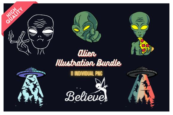 Download Alien Illustration Bundle - Alien Collection