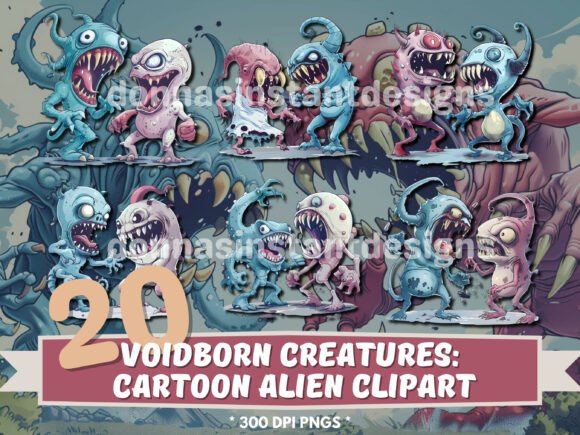 Download 20x Cartoon Dark Space Alien Clipart - Alien Collection