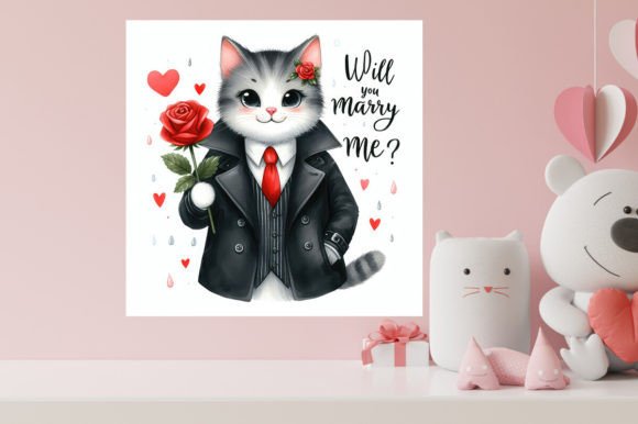 Download Valentines Cute Cat Illustration - Premium Resources